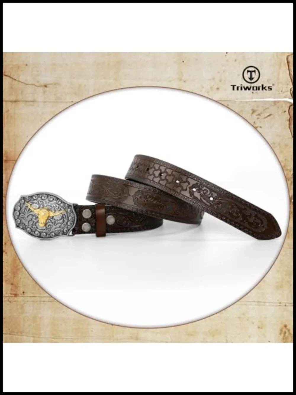 Western Cowboy Cowgirl Belt for Men, 1.5